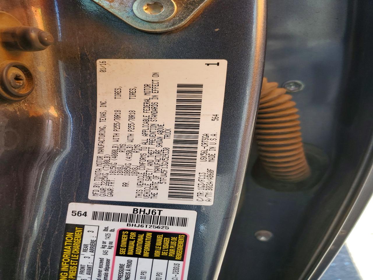 2016 TOYOTA TUNDRA