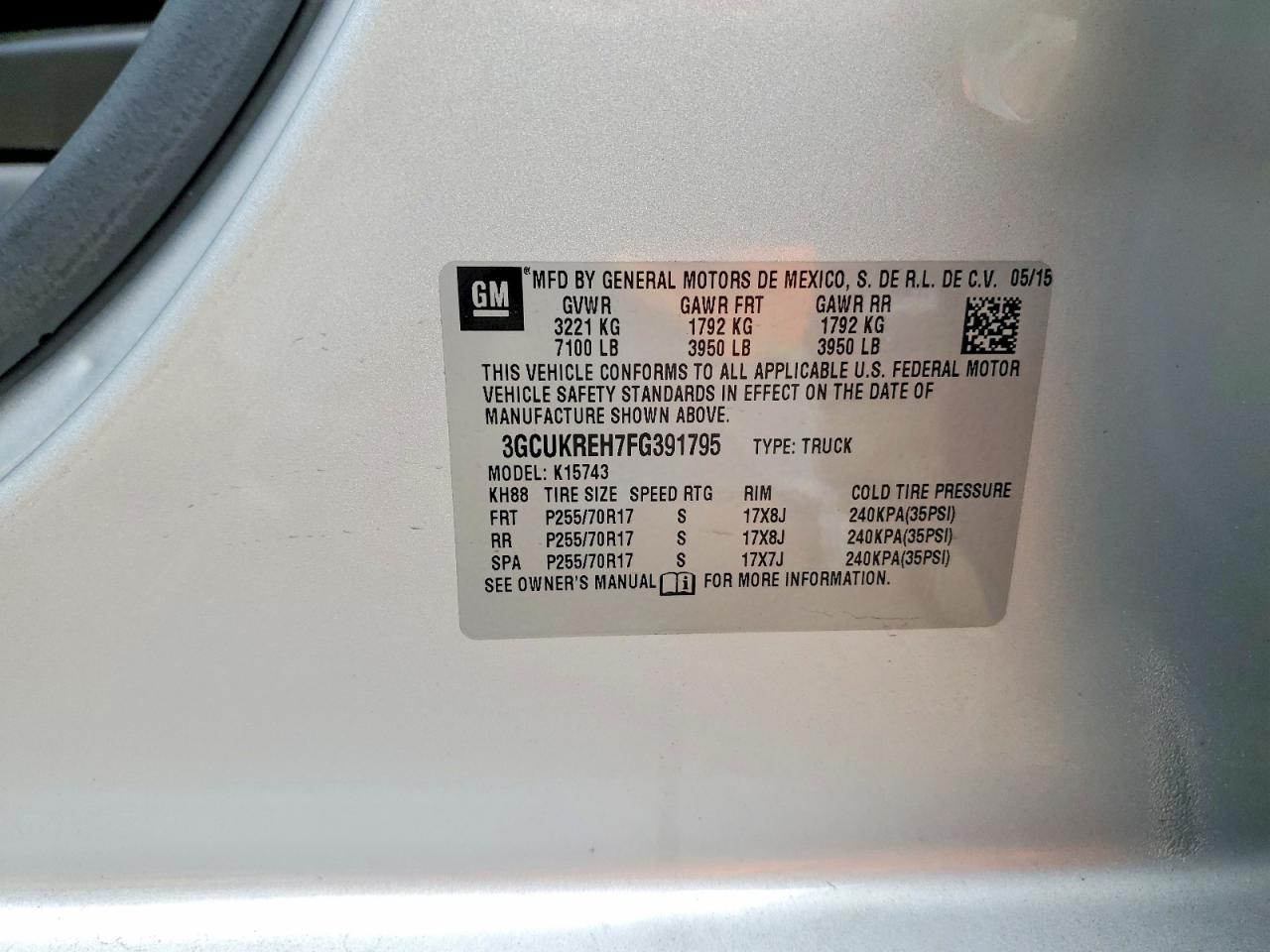 2015 CHEVROLET SILVERADO