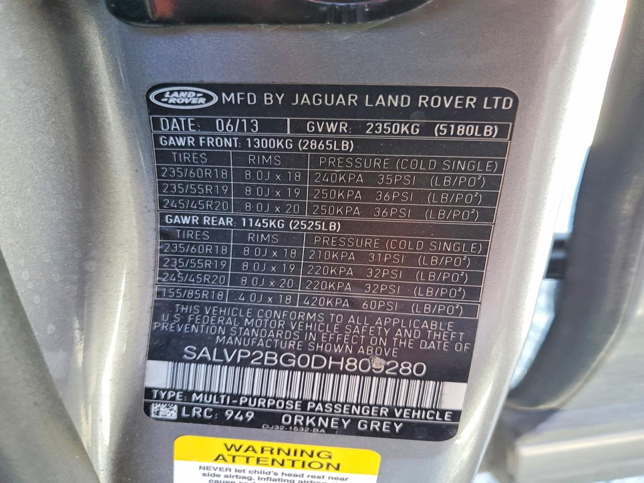 2013 LAND ROVER RANGEROVER