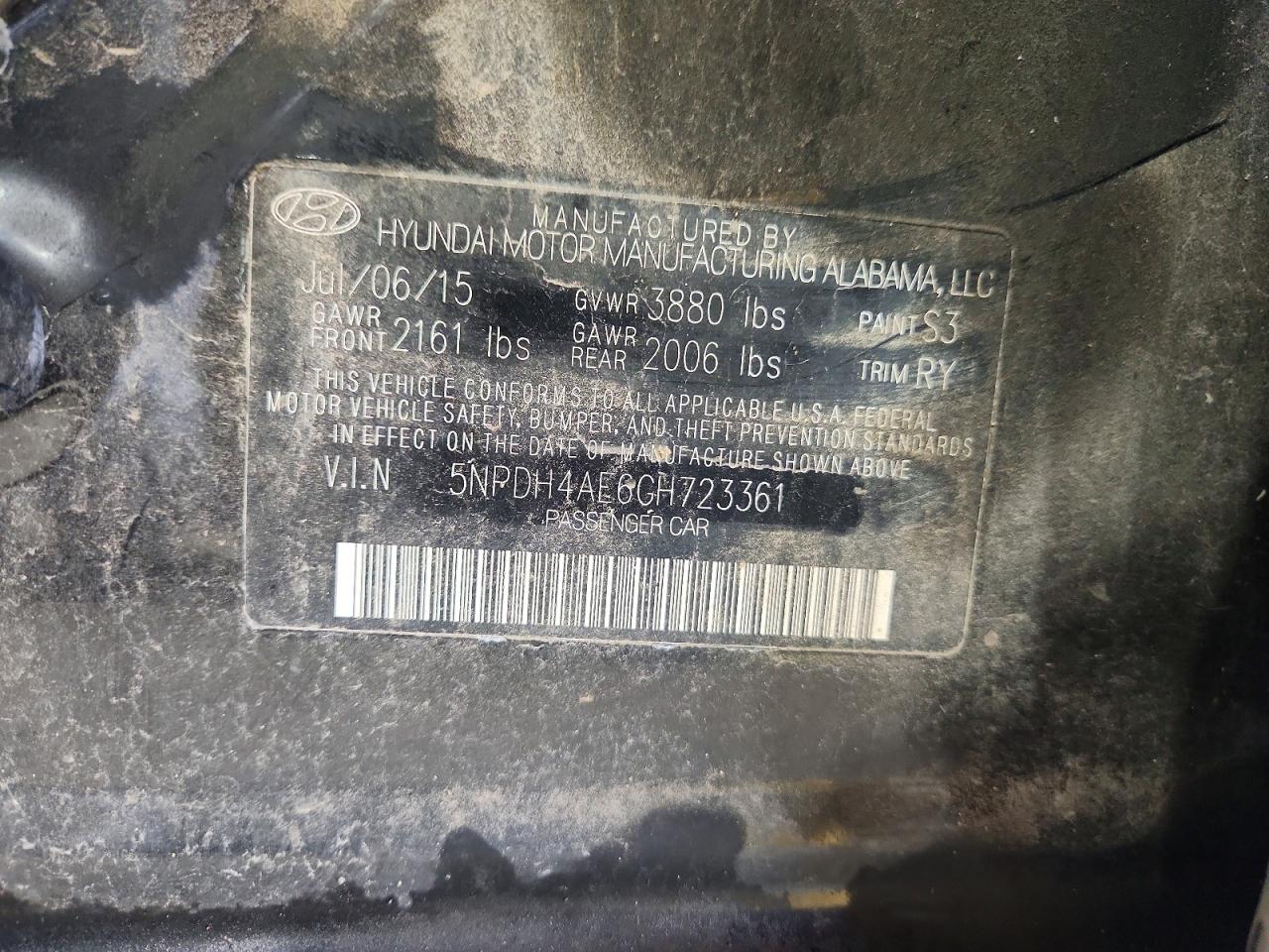 2016 HYUNDAI ELANTRA