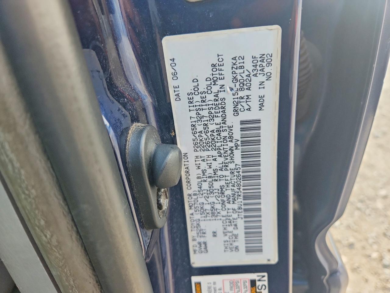 2004 TOYOTA 4RUNNER