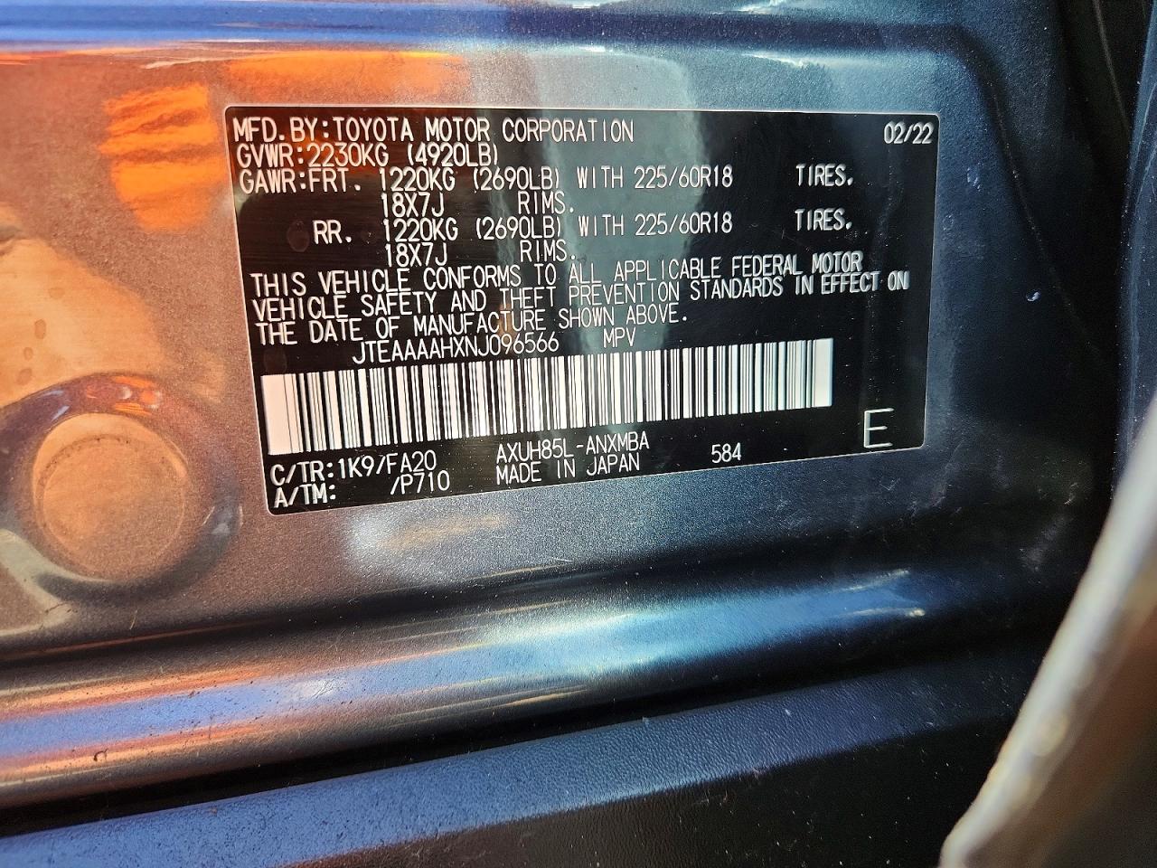 2022 TOYOTA VENZA
