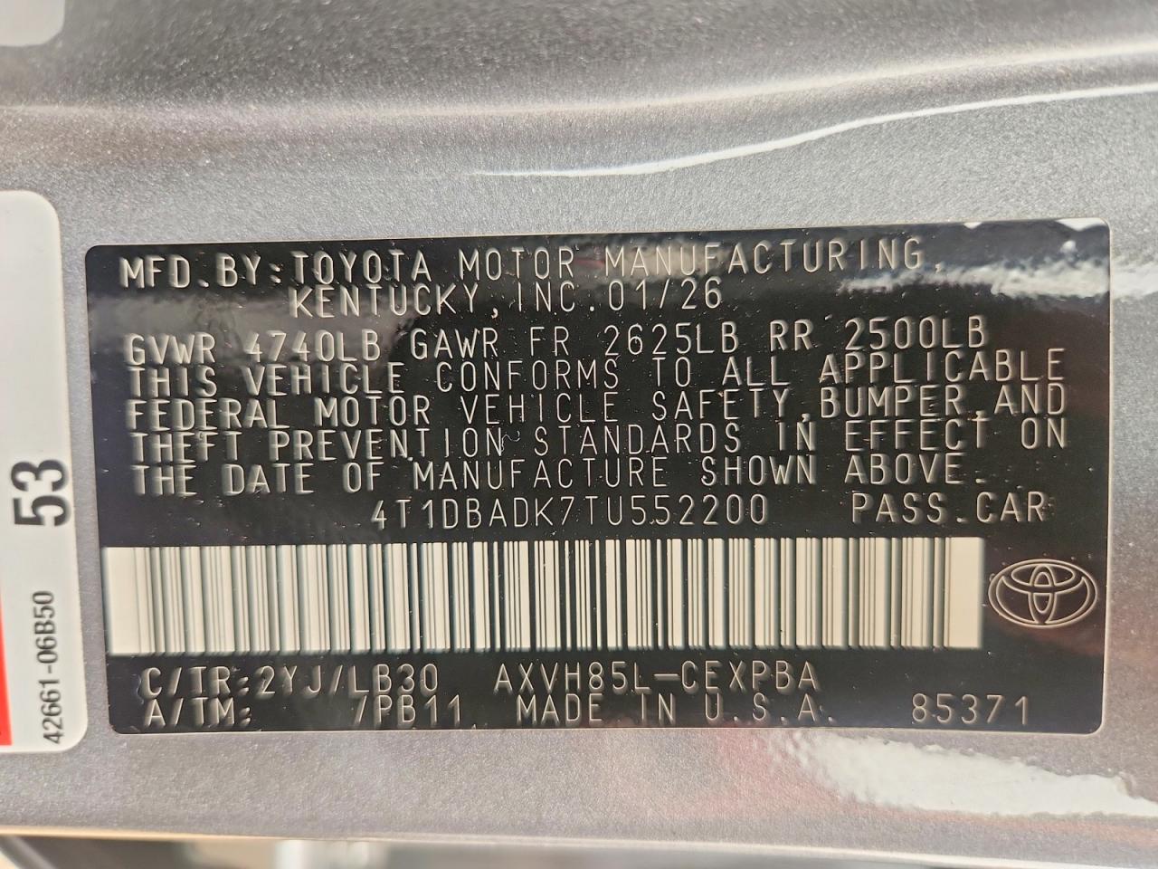 2026 TOYOTA CAMRY