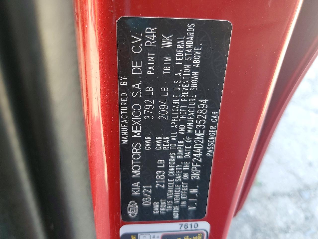 2021 KIA FORTE