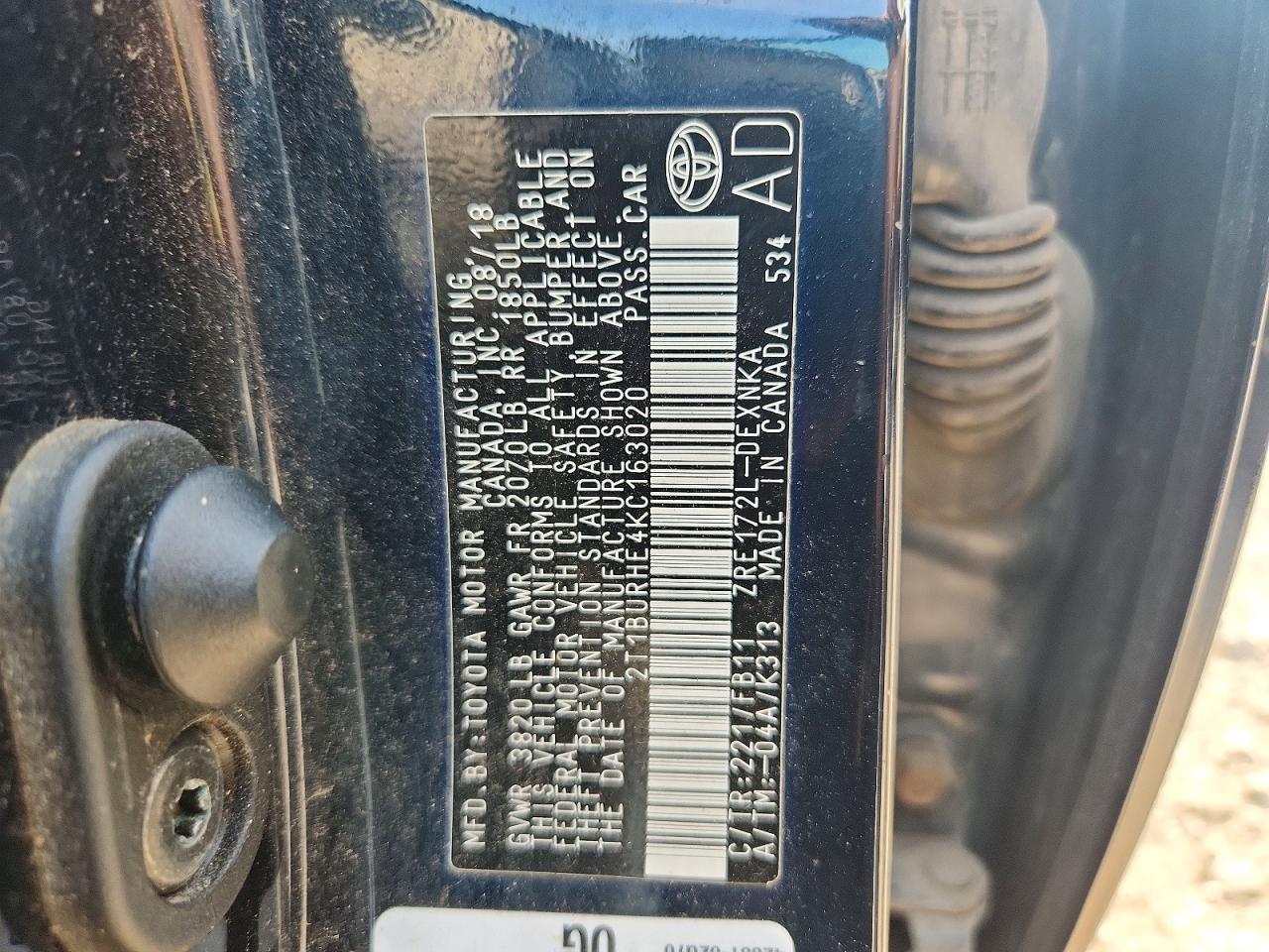 2019 TOYOTA COROLLA