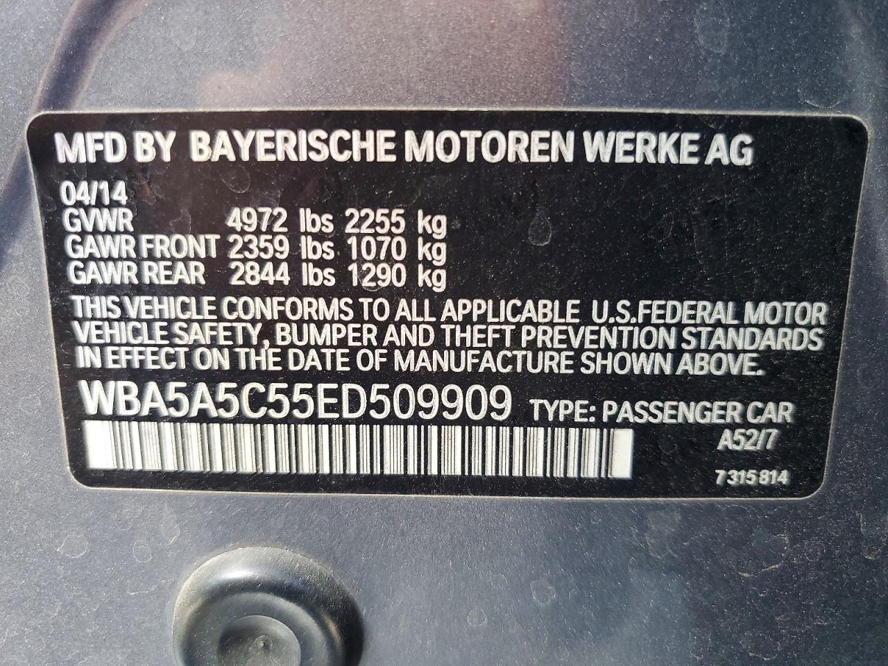 2014 BMW 5 SERIES
