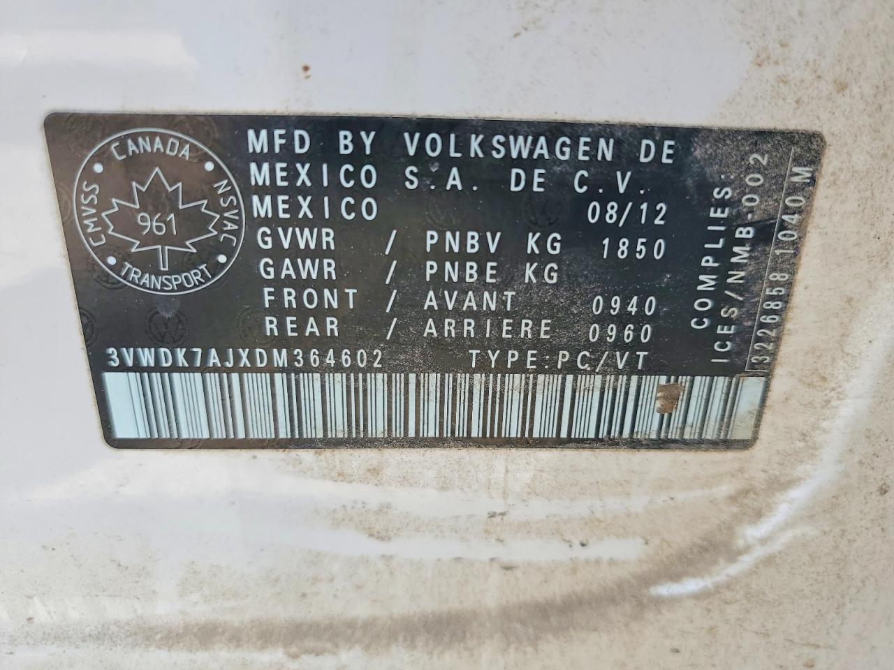 2013 VOLKSWAGEN JETTA