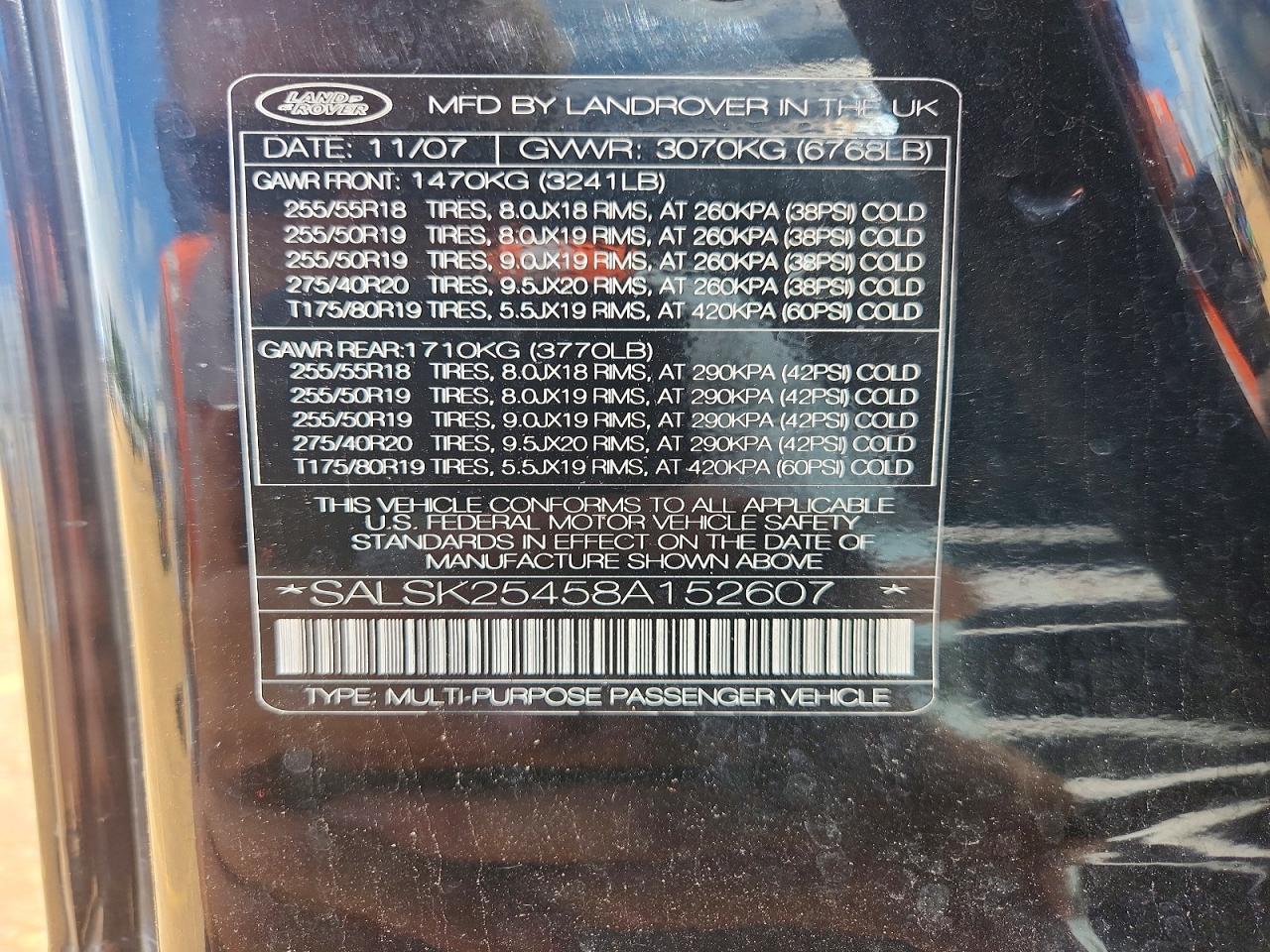 2008 LAND ROVER RANGEROVER