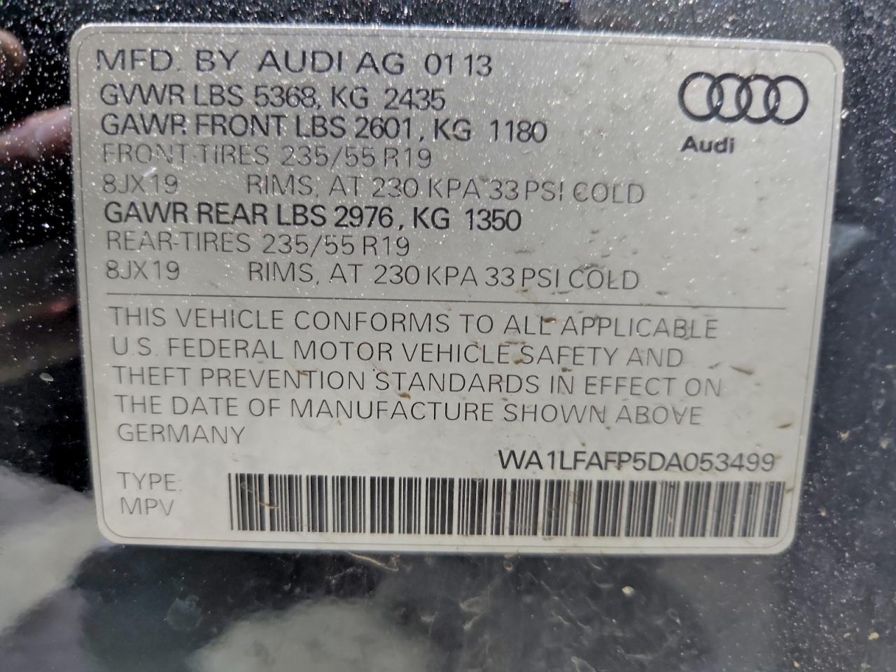 2013 AUDI Q5