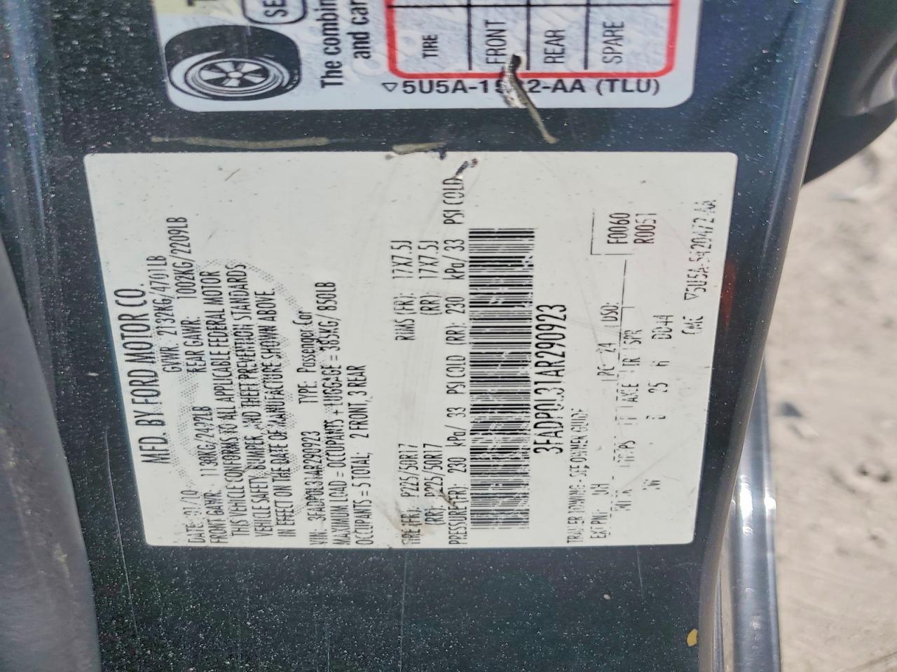 2010 FORD FUSION