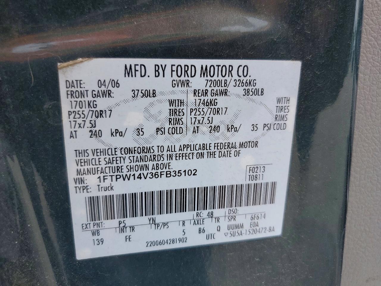 2006 FORD F150
