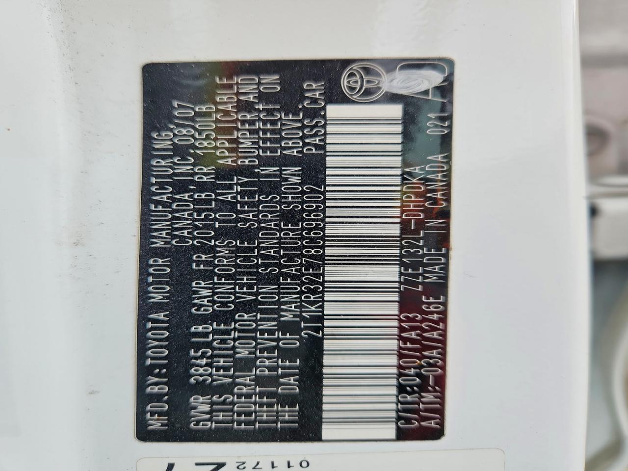 2008 TOYOTA COROLLA