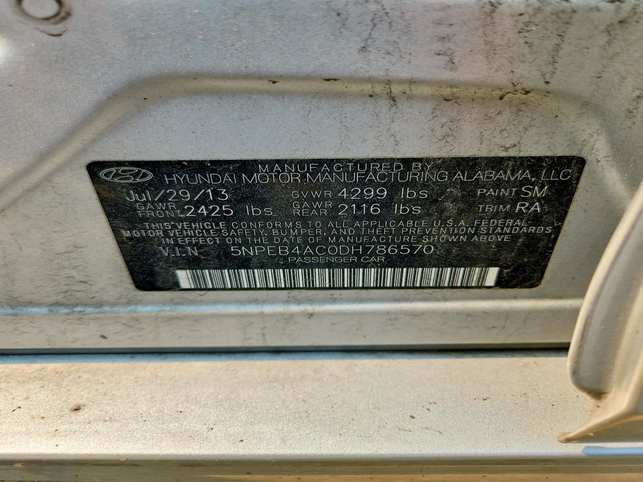 2013 HYUNDAI SONATA
