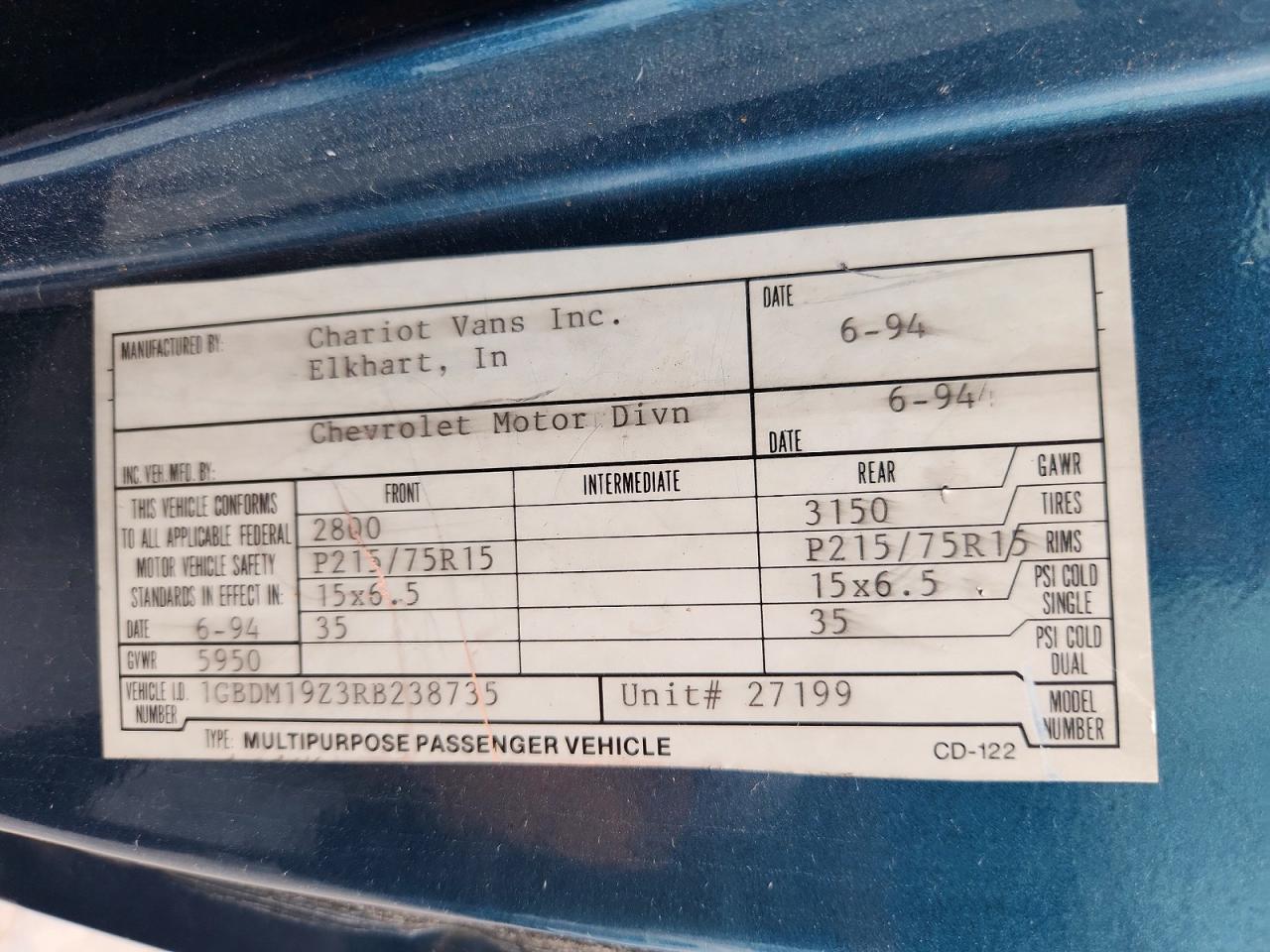 1994 CHEVROLET ASTRO