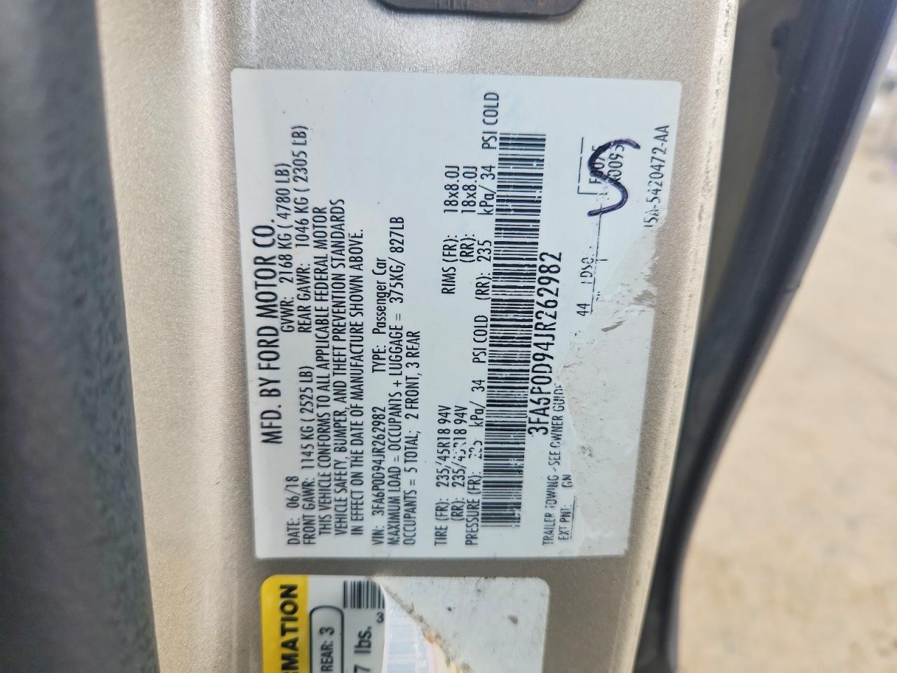 2018 FORD FUSION
