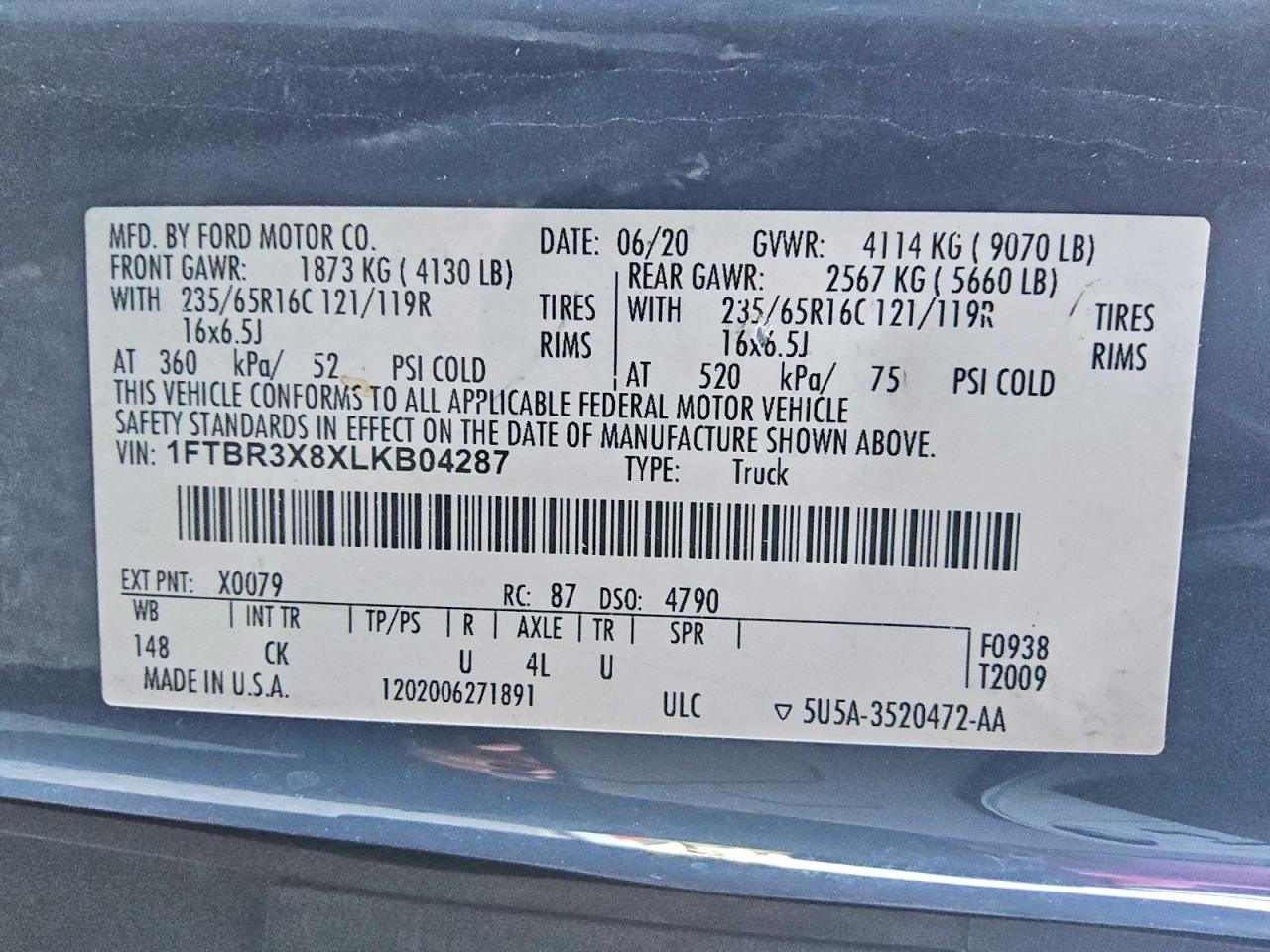 2020 FORD TRANSIT