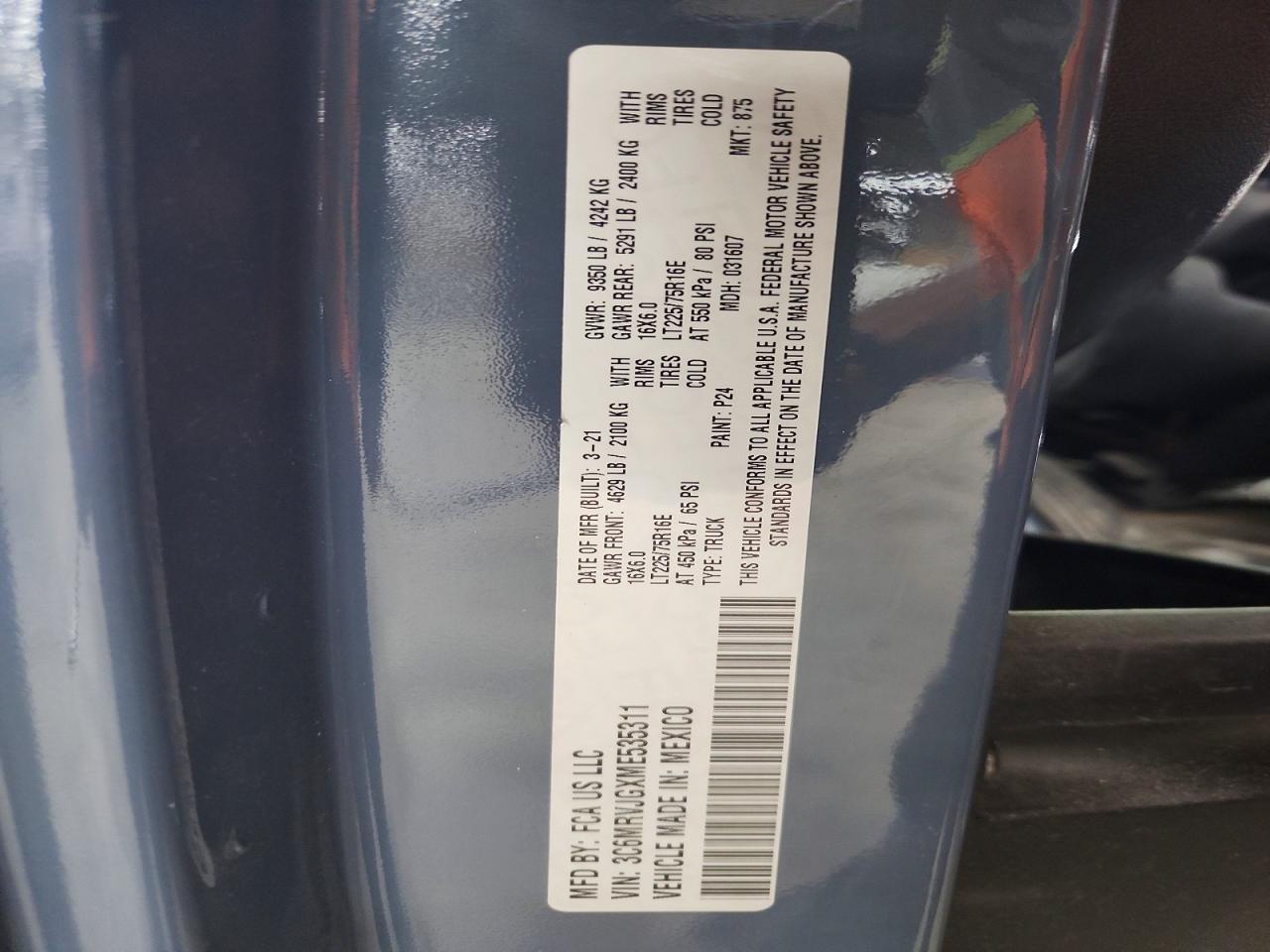 2021 RAM PROMASTER
