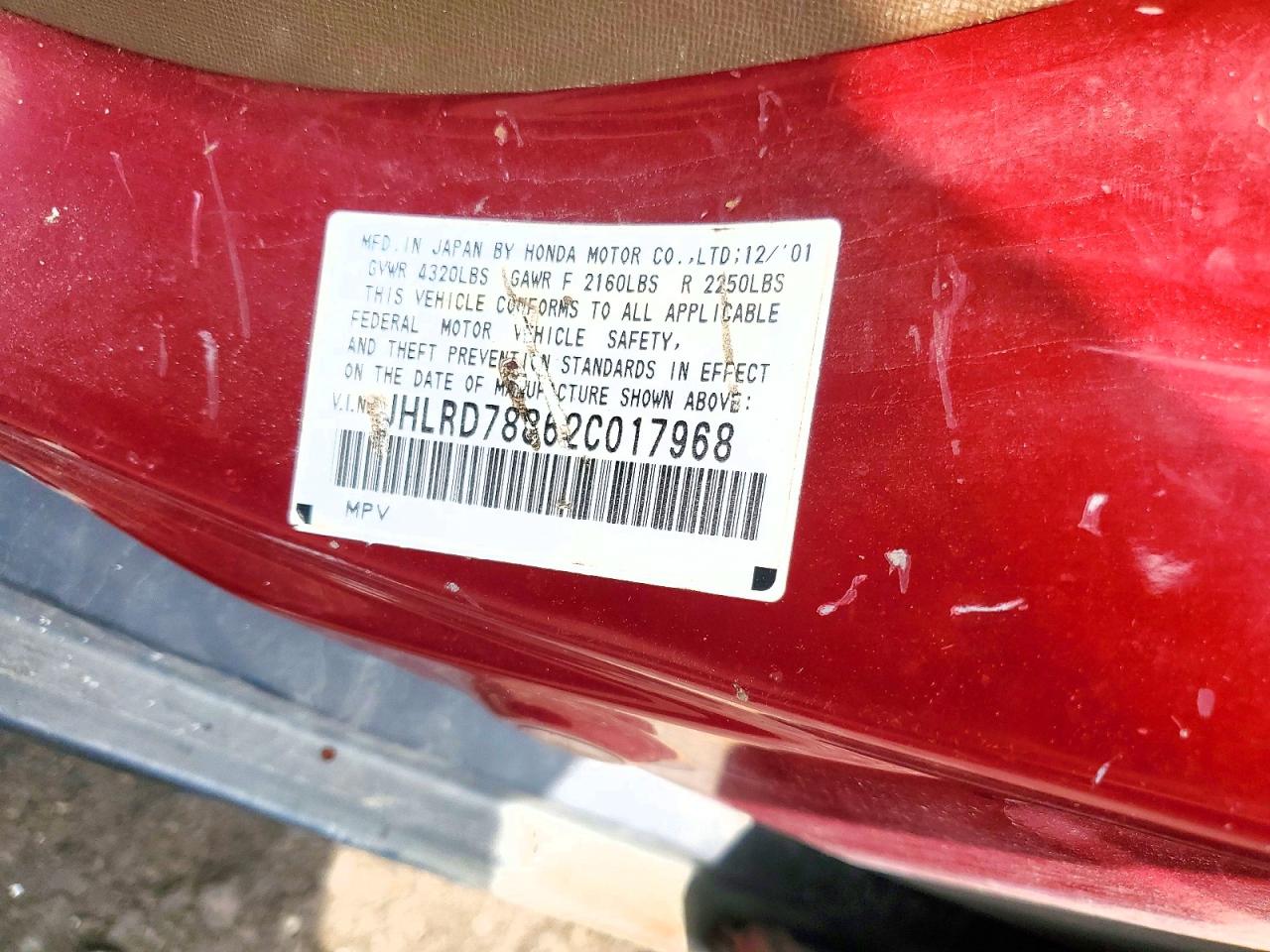 2002 HONDA CRV