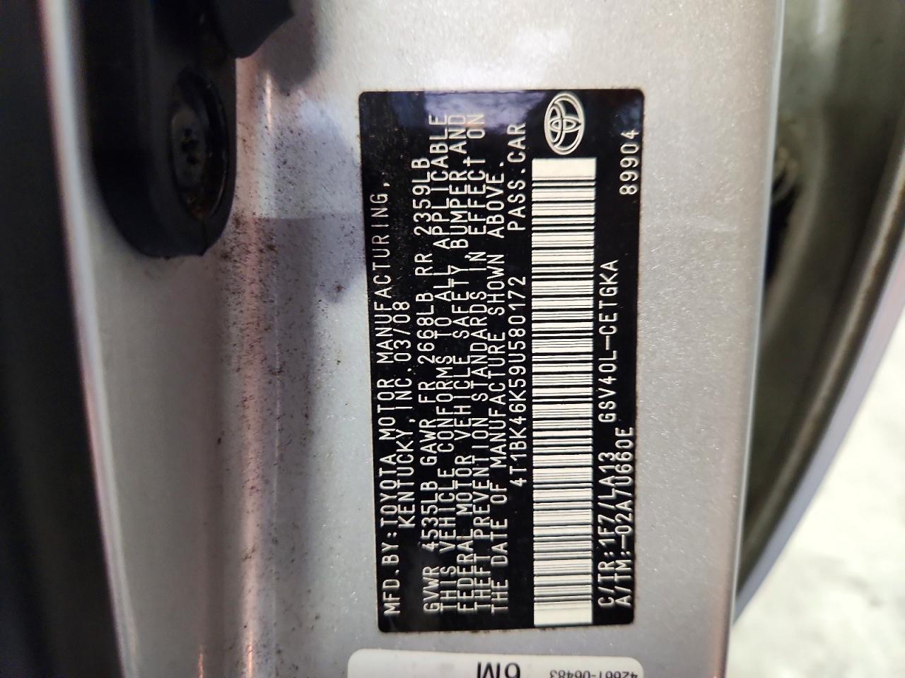 2009 TOYOTA CAMRY