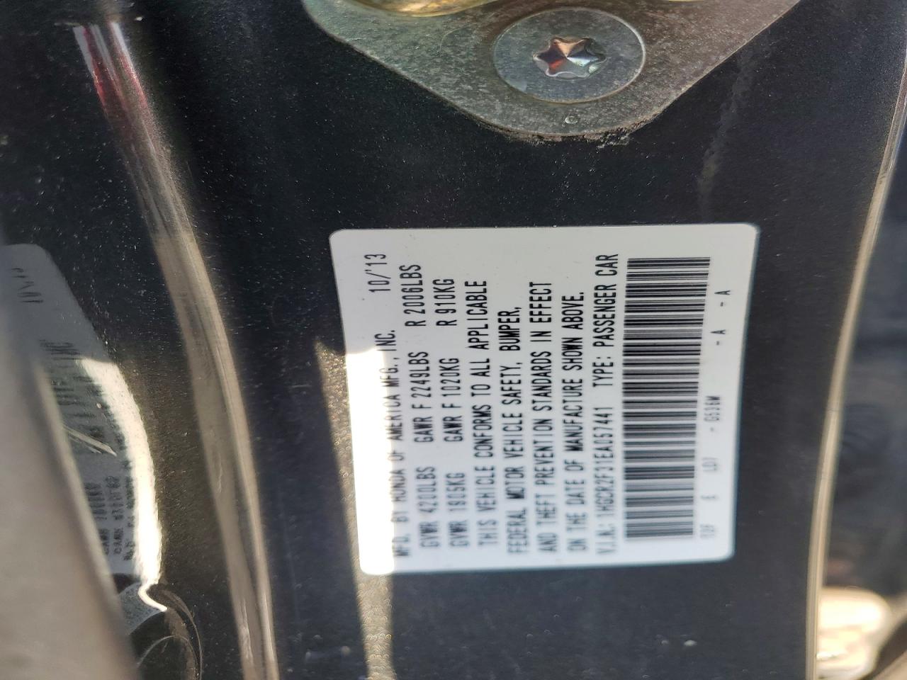2014 HONDA ACCORD