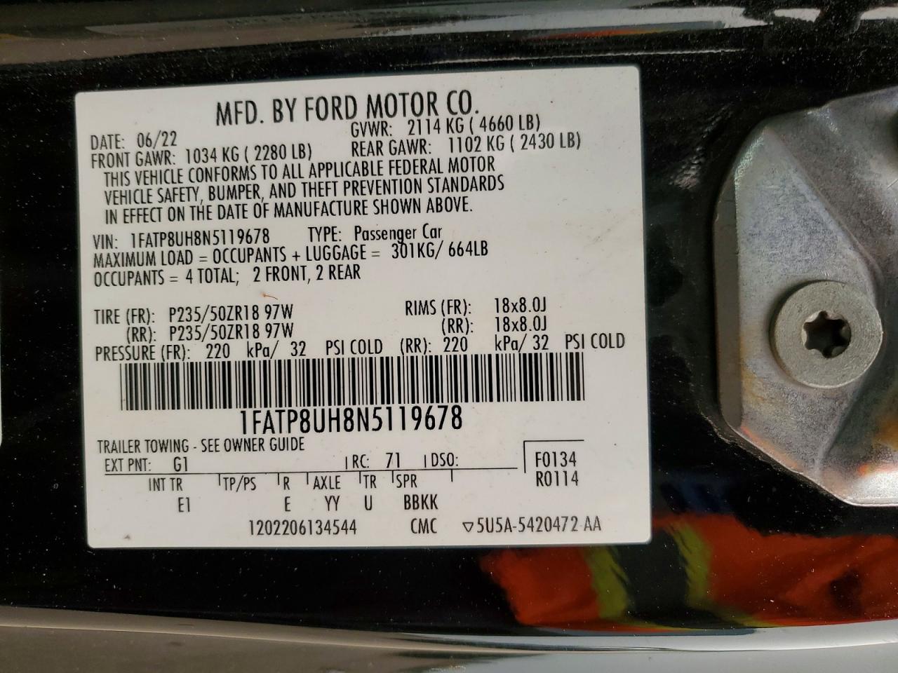 2022 FORD MUSTANG