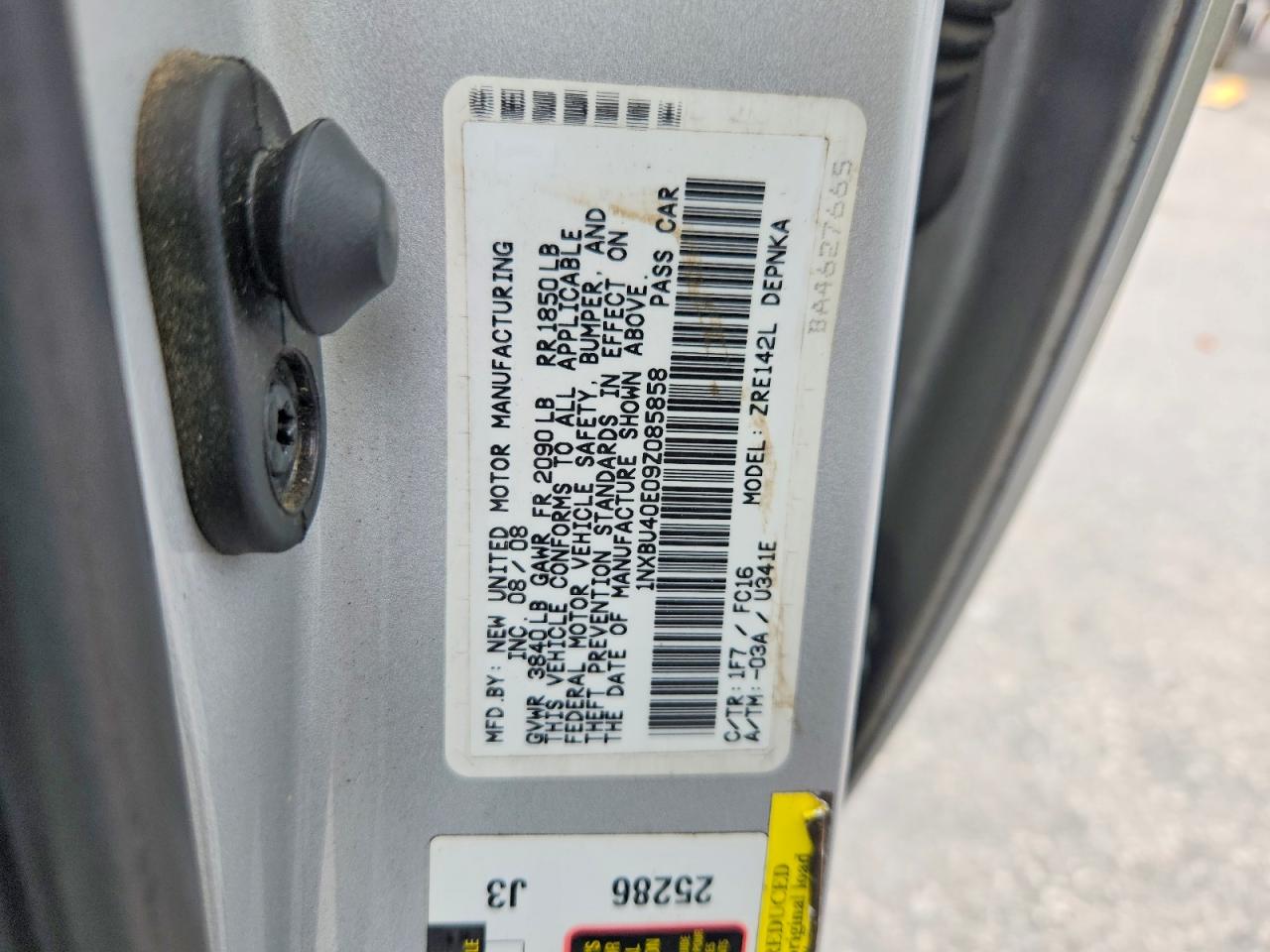 2009 TOYOTA COROLLA