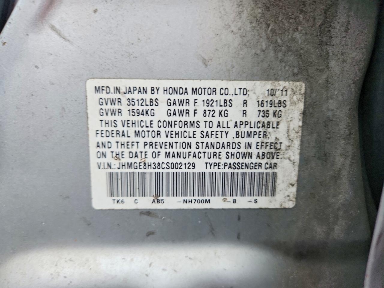 2012 HONDA FIT