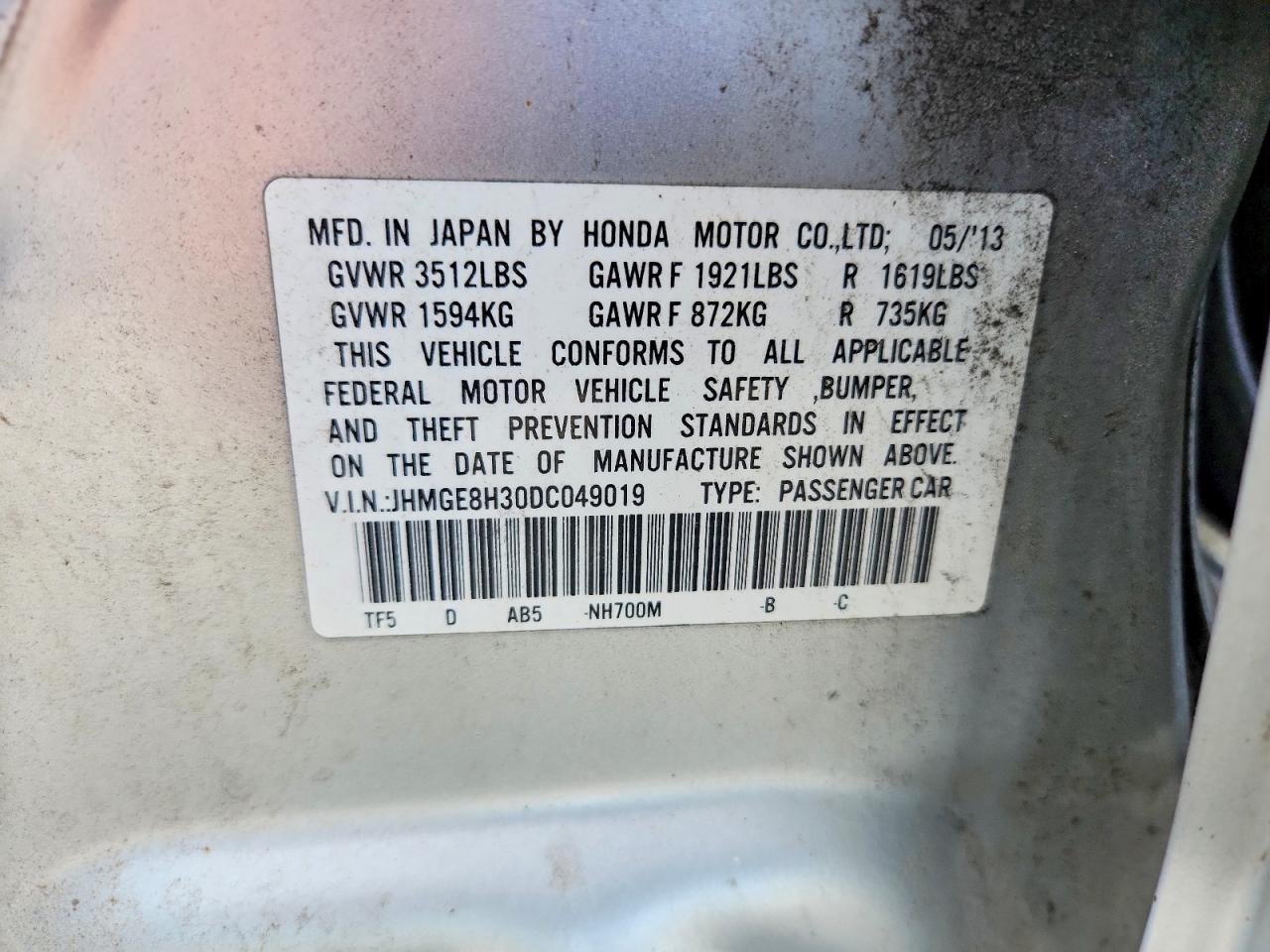 2013 HONDA FIT