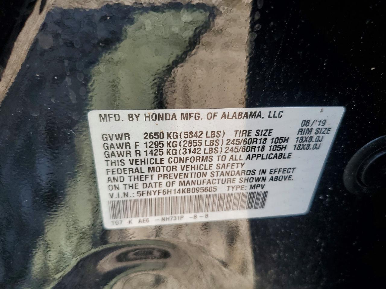 2019 HONDA PILOT