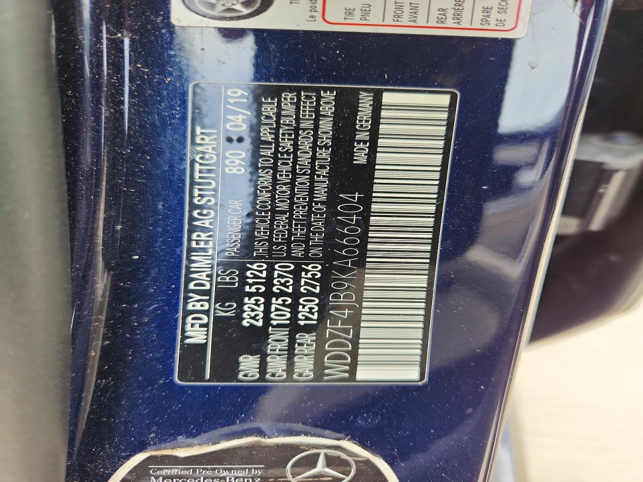 2019 MERCEDES-BENZ E-CLASS