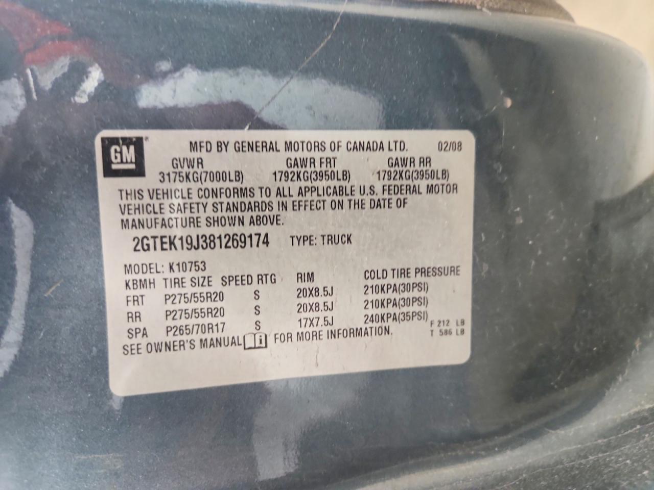 2008 GMC SIERRA