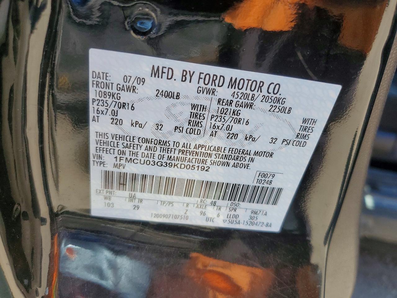 2009 FORD ESCAPE