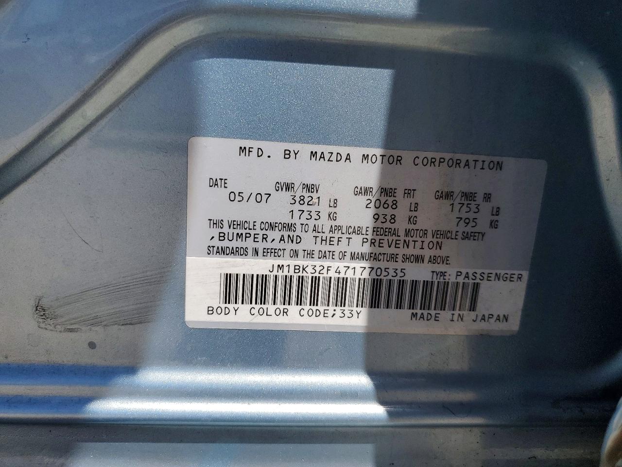 2007 MAZDA 3