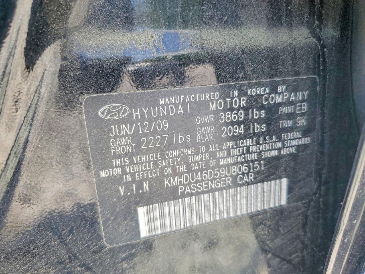 2009 HYUNDAI ELANTRA