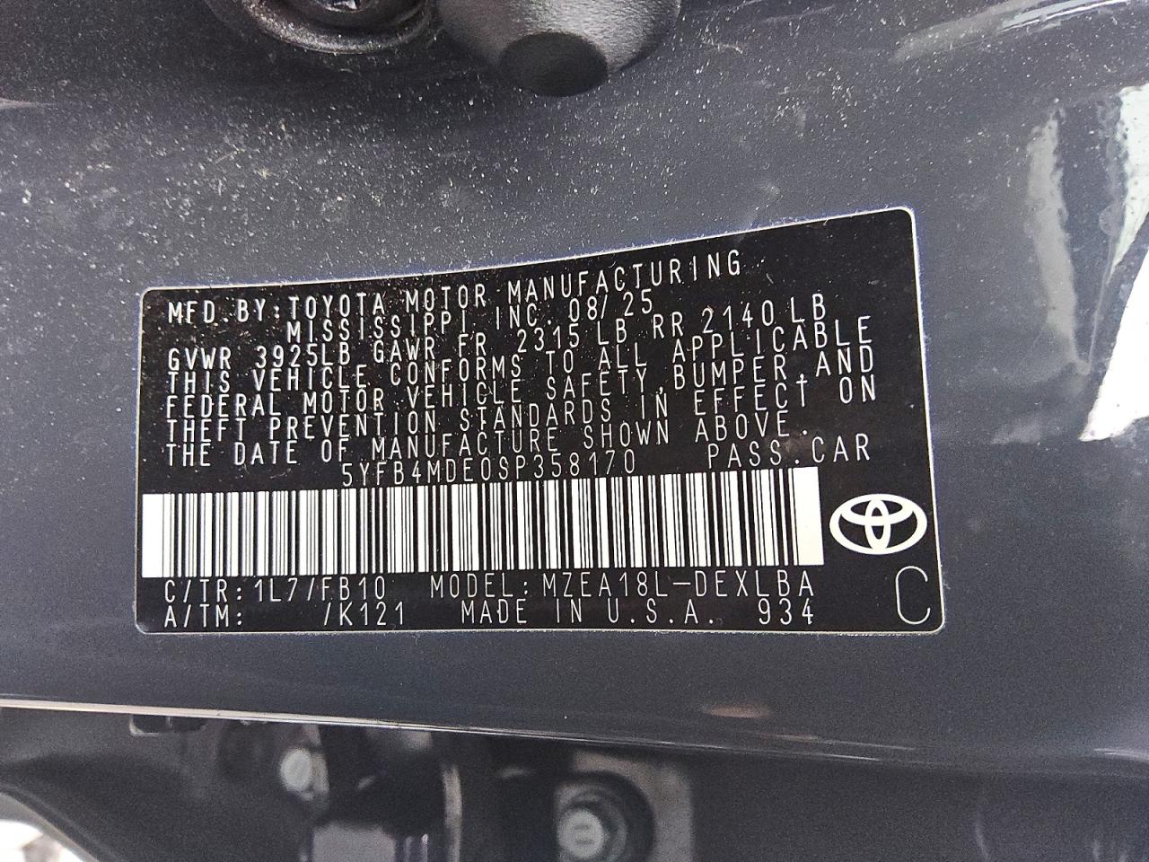 2025 TOYOTA COROLLA