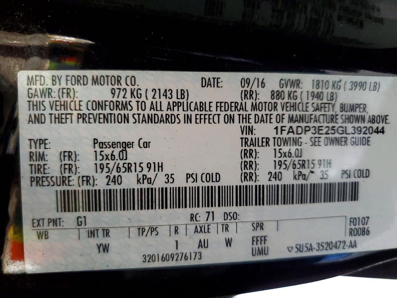 2016 FORD FOCUS