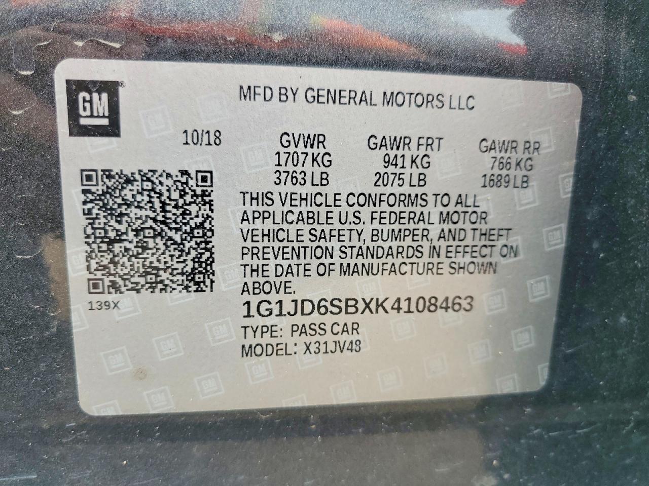 2019 CHEVROLET SONIC