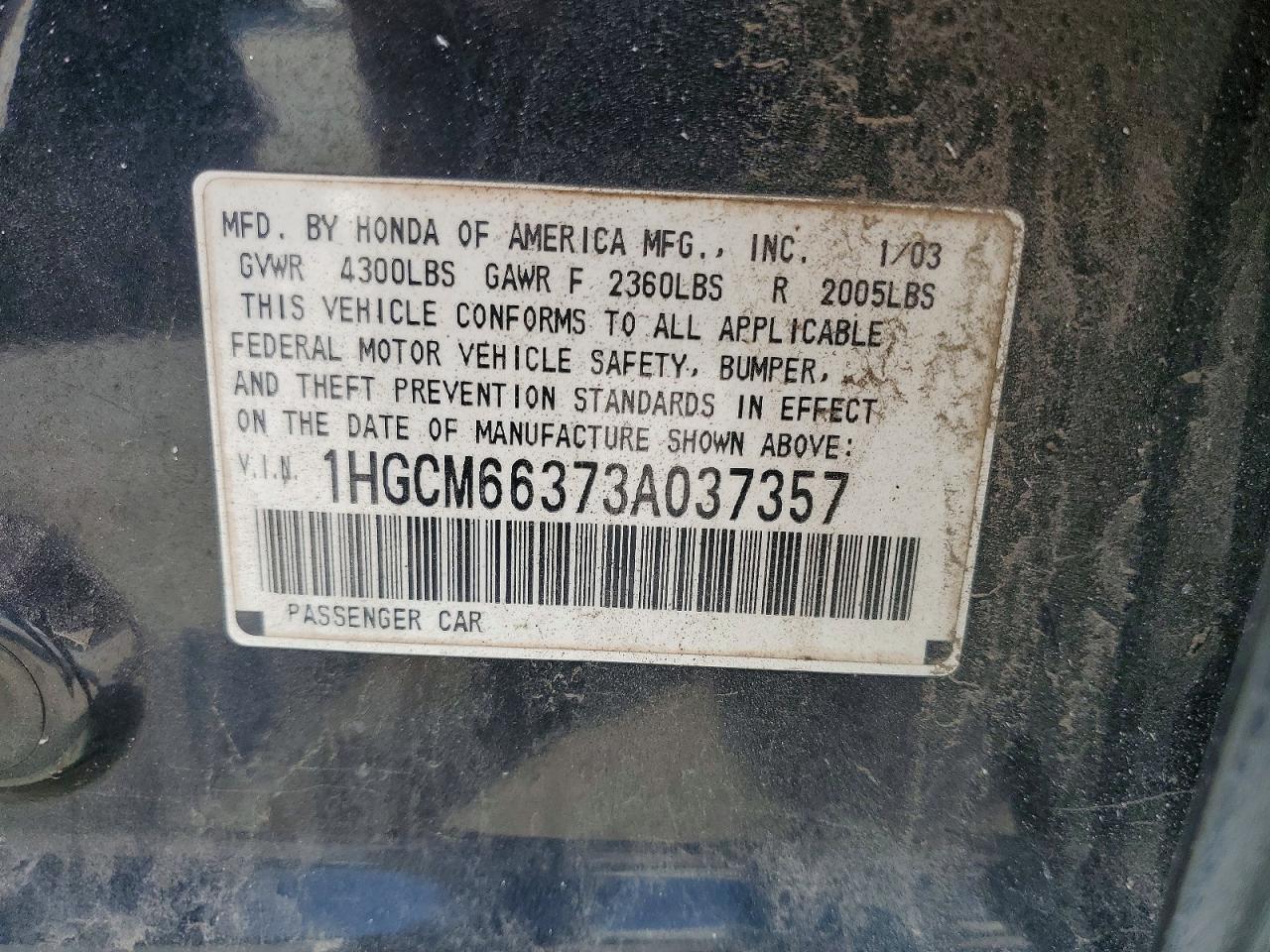 2003 HONDA ACCORD