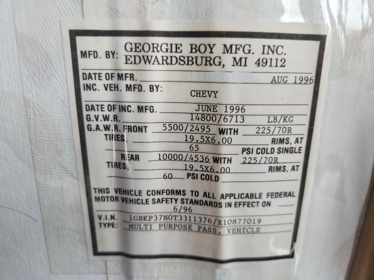 1996 CHEVROLET ALL Models
