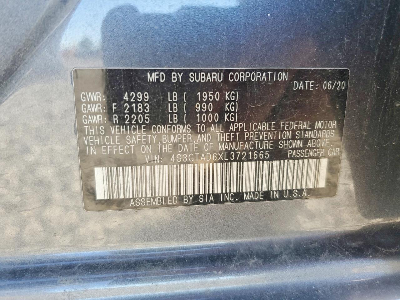 2020 SUBARU IMPREZA