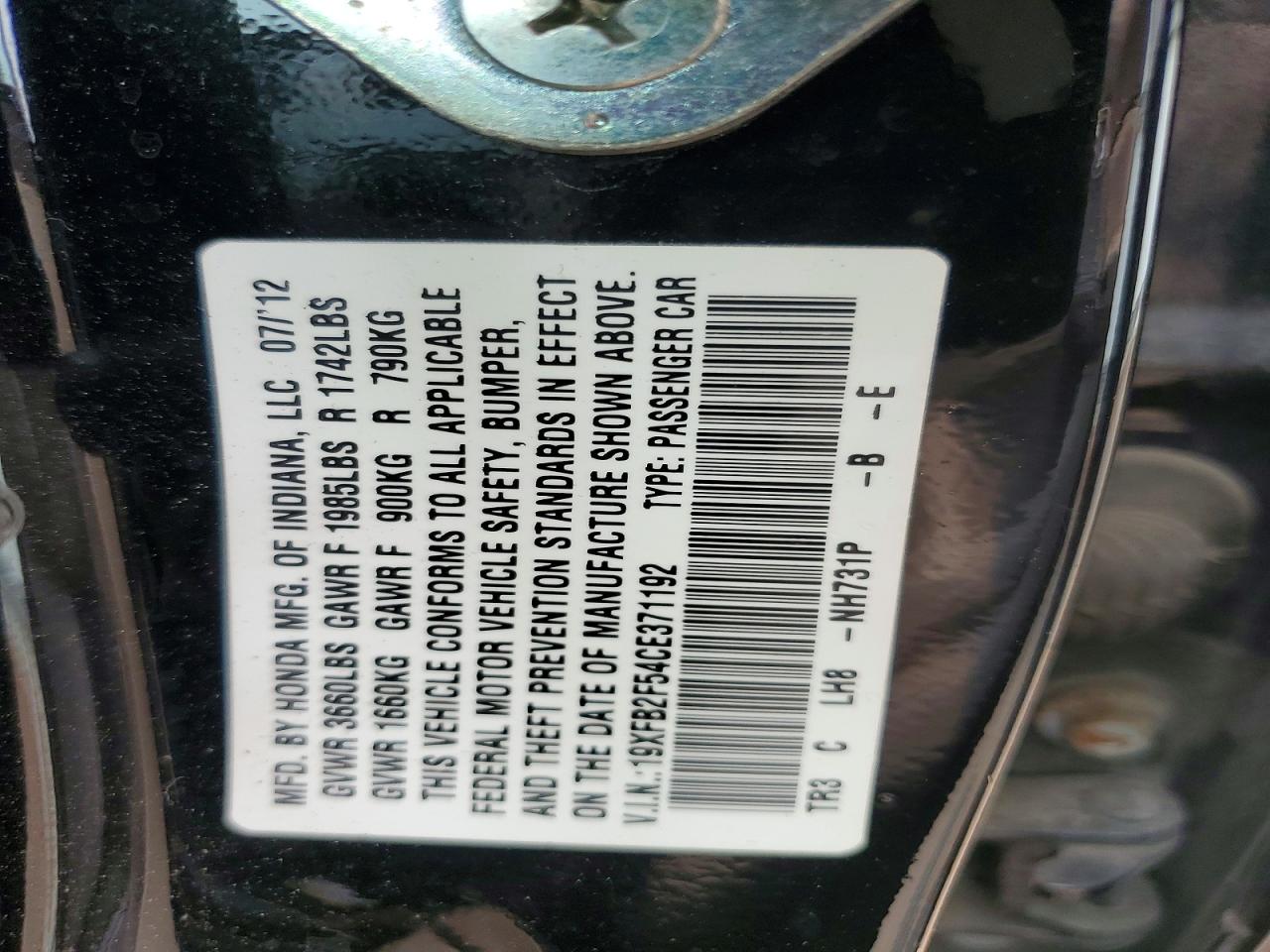 2012 HONDA CIVIC