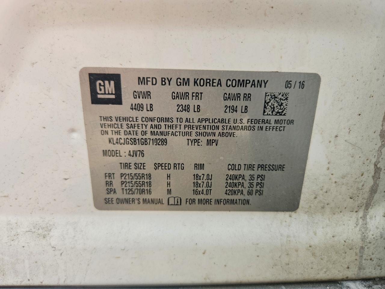 2016 BUICK ENCORE