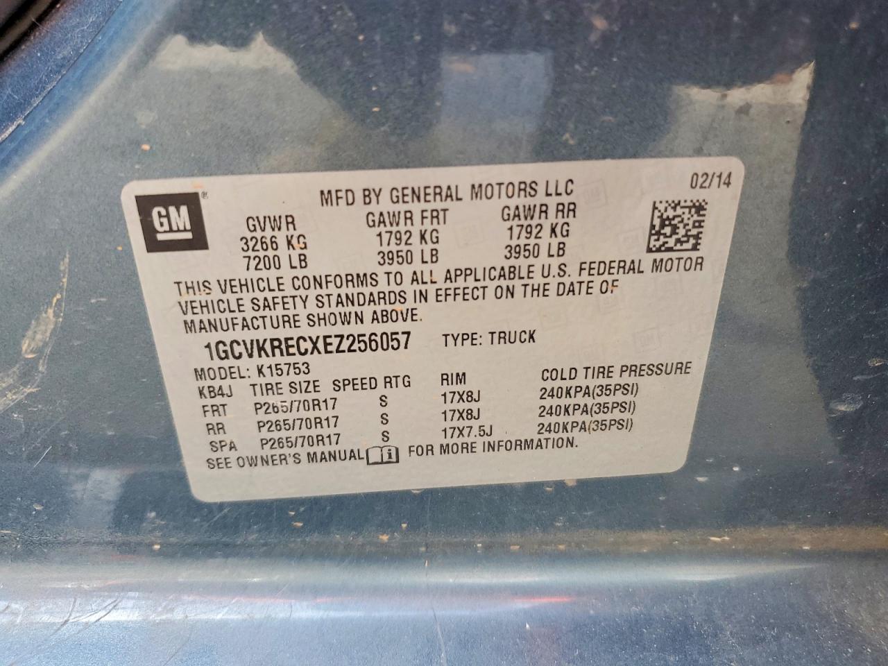 2014 CHEVROLET SILVERADO