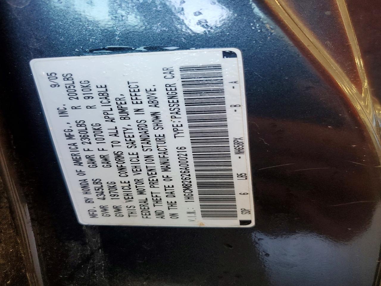 2006 HONDA ACCORD