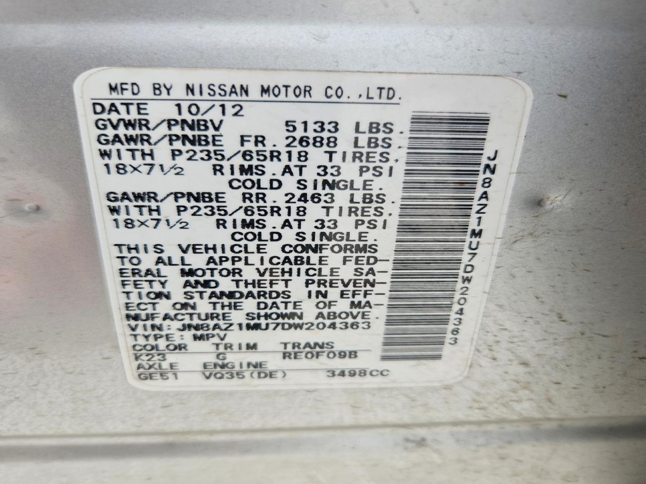 2013 NISSAN MURANO