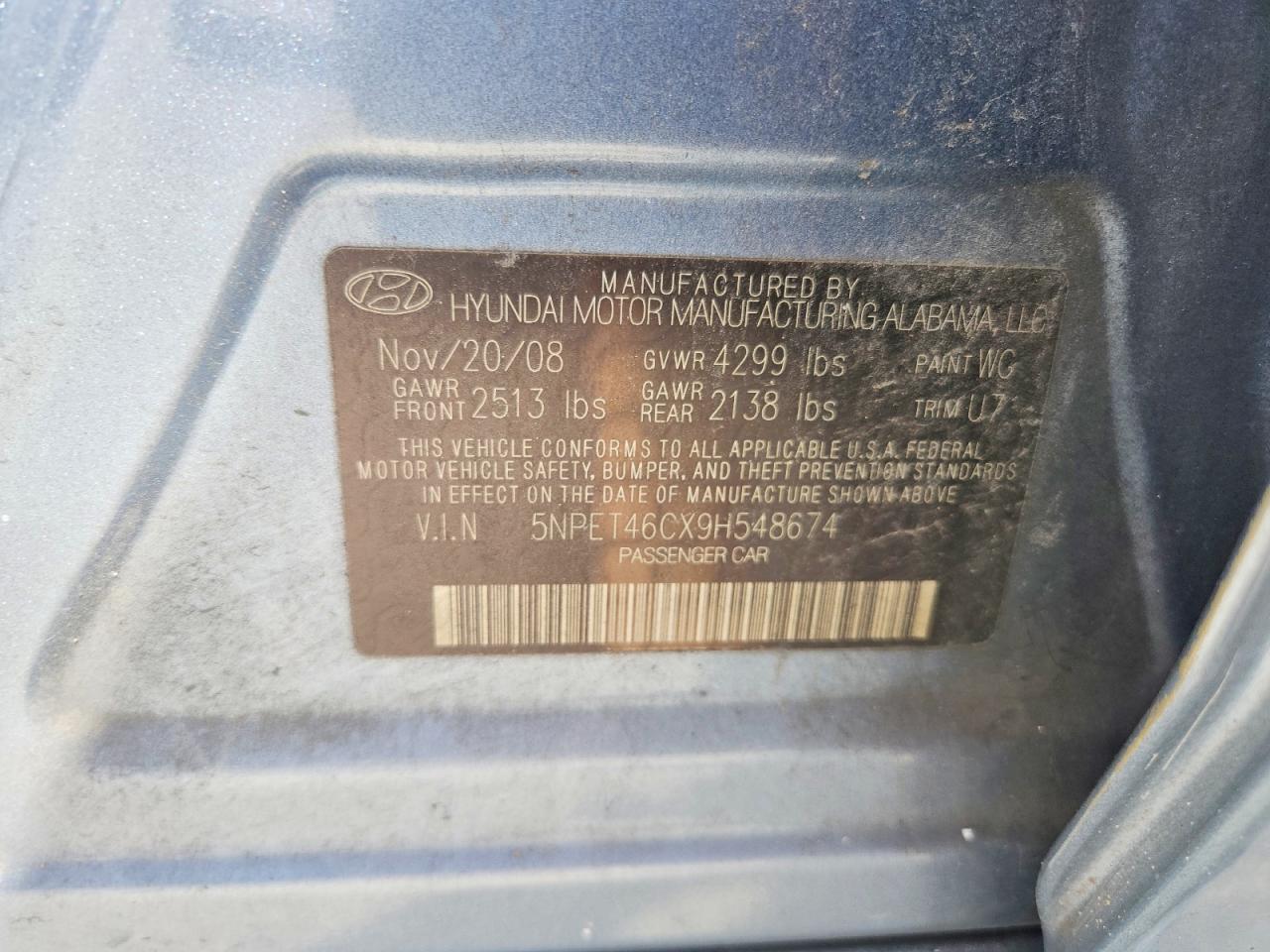 2009 HYUNDAI SONATA