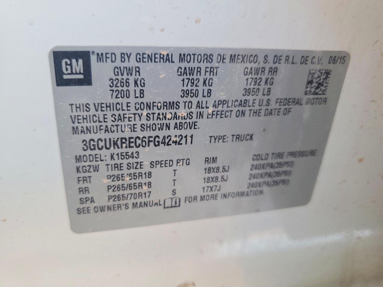 2015 CHEVROLET C/K1500
