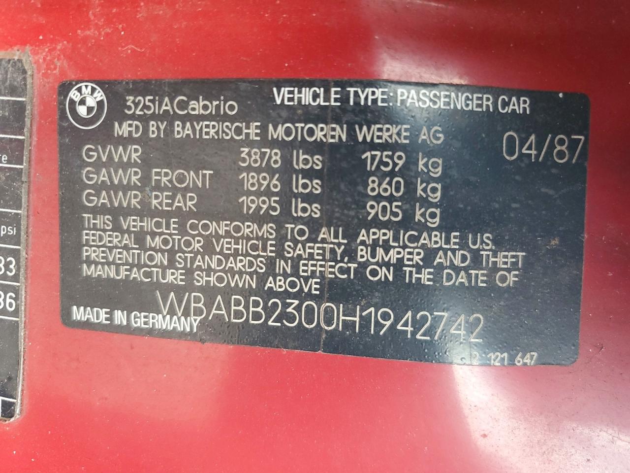 1987 BMW 3 SERIES