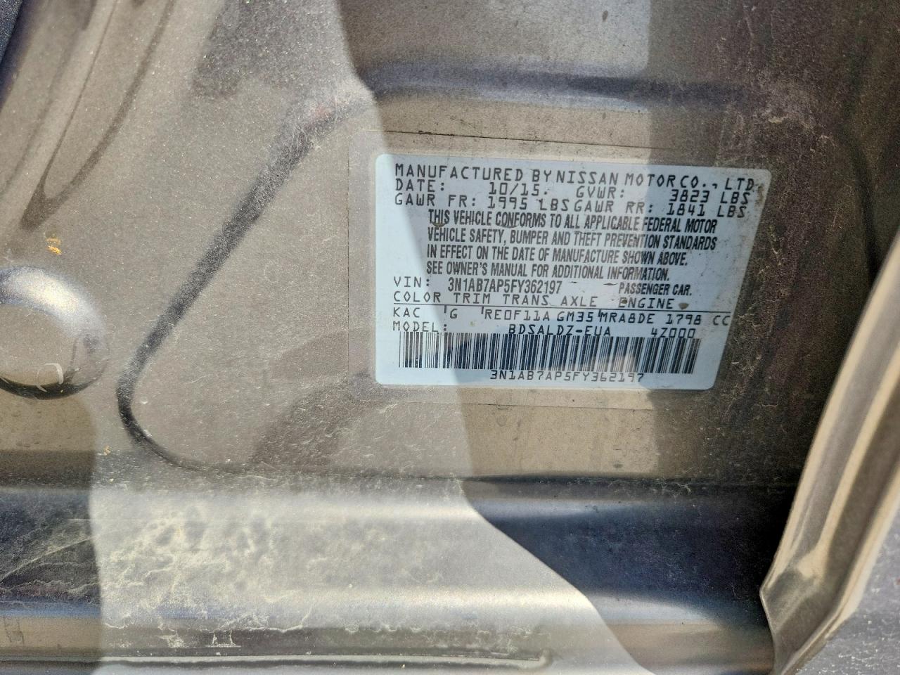 2015 NISSAN SENTRA