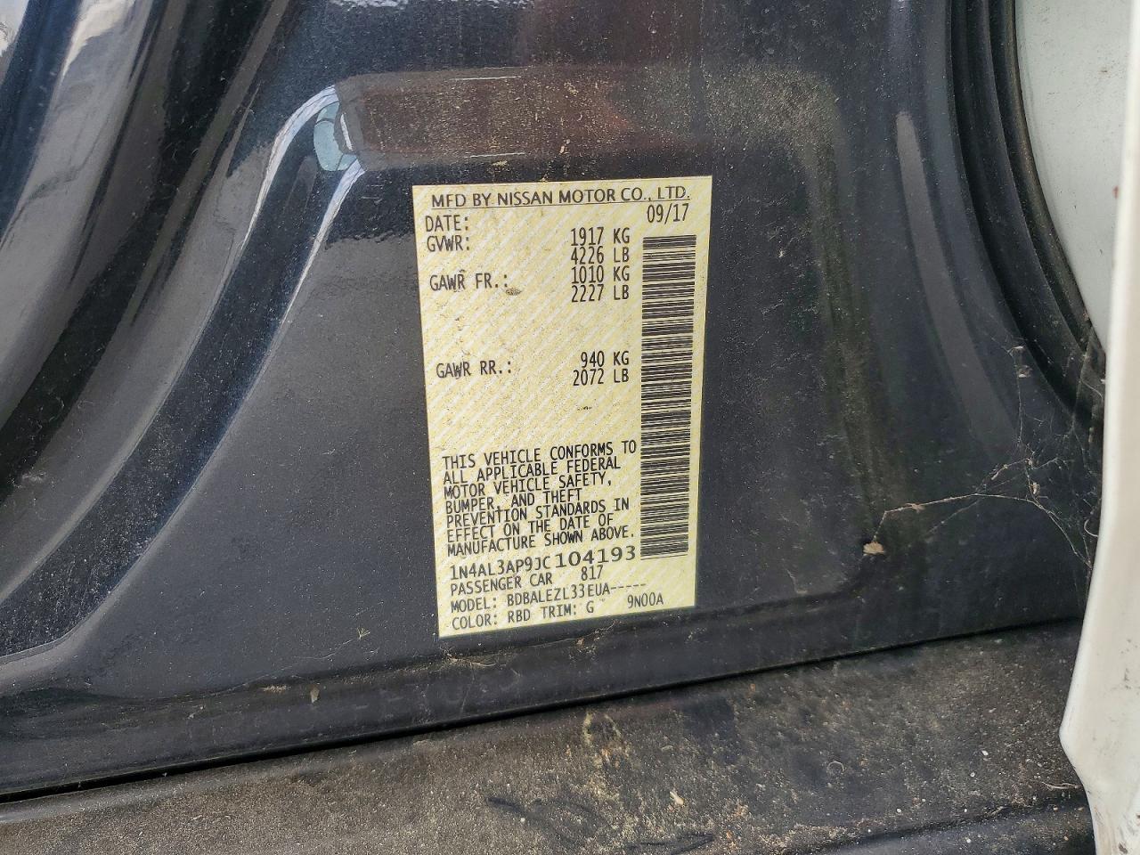 2018 NISSAN ALTIMA